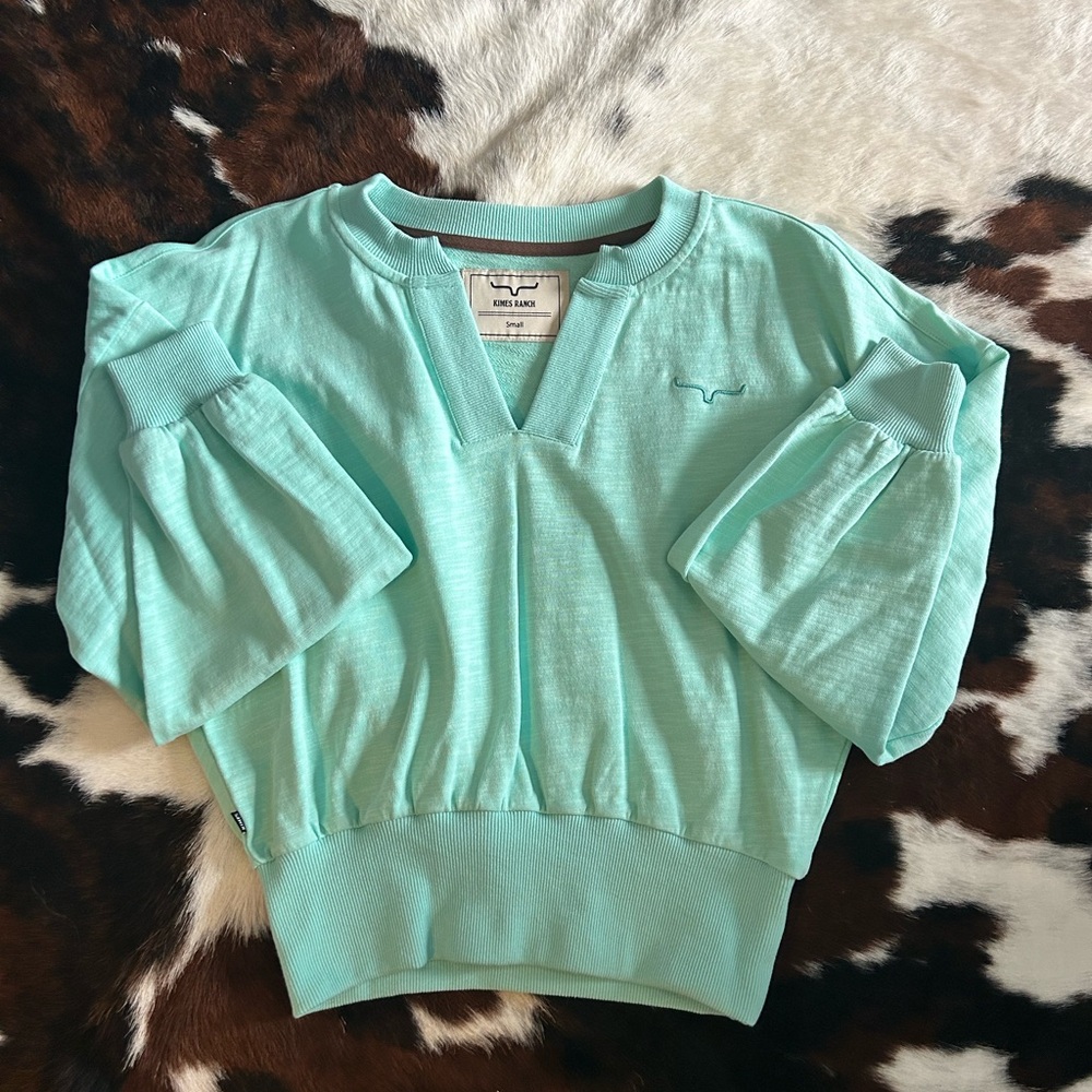 Kimes Ranch Mint V-Neck Sweater
